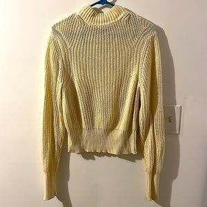 American Apparel Cropped Crème Turtleneck Sweater